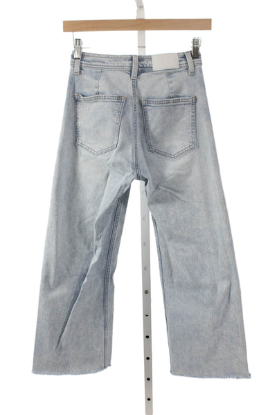 Pistola Womens Wide-Leg Jeans Blue High Rise Cotton Petite Size 24