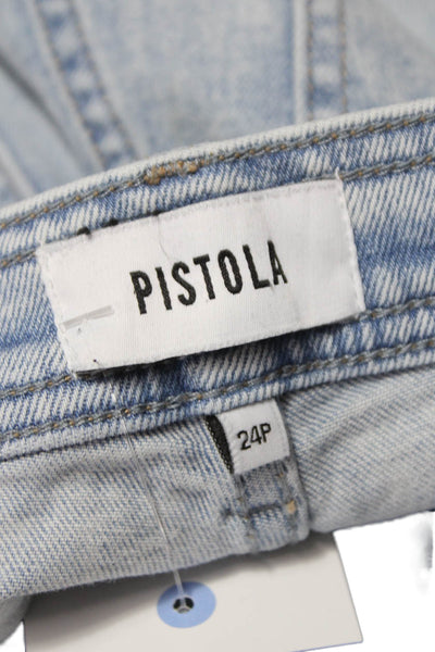Pistola Womens Wide-Leg Jeans Blue High Rise Cotton Petite Size 24