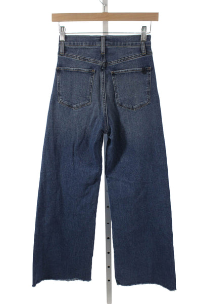 Joes Womens Wide-Leg Jeans Blue High Rise Cotton Blend Button Size 24