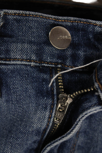Joes Womens Wide-Leg Jeans Blue High Rise Cotton Blend Button Size 24