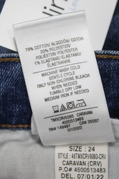 Joes Womens Wide-Leg Jeans Blue High Rise Cotton Blend Button Size 24
