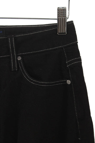Paige Women Wide Leg Jeans Black High Rise Cotton Inseam 28 Size 24