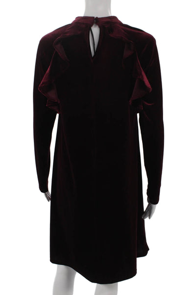 True Decadence Womens Shift Dress Red Long Sleeve High Neck Knee Length Size S