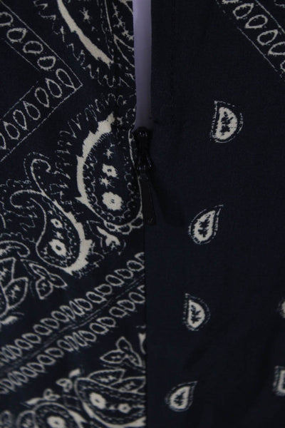 Whistles Womens Fit & Flare Black Paisley V Neck Knee Dress Size 6