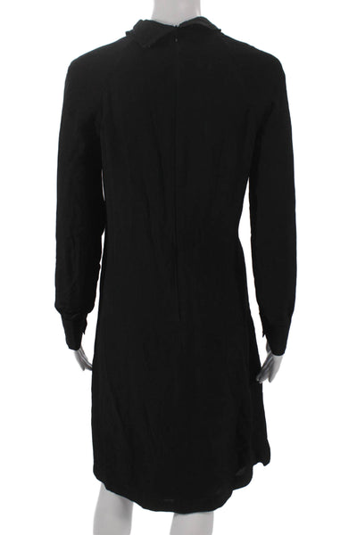 Harper Women Sheath Dress Black Mock Neck Long Sleeve Zip Size S
