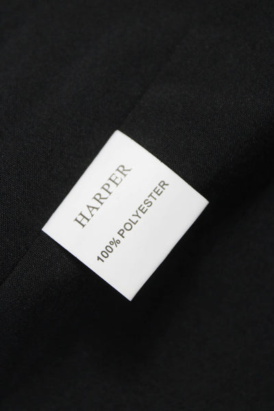 Harper Women Sheath Dress Black Mock Neck Long Sleeve Zip Size S