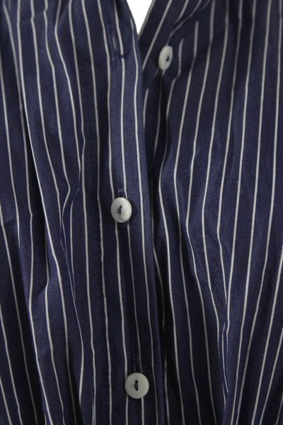 Zara Basic Womens Shirt Dress Blue Striped 3/4 Sleeve Size M