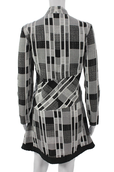 Isla Womens Mini Dress Black Long Sleeve Mock Neck Geometric Polyester Size S