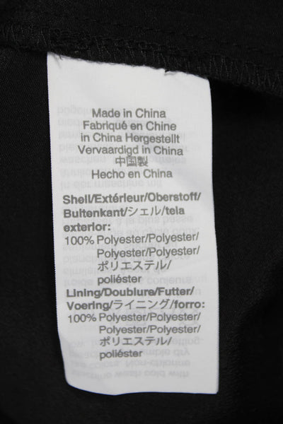Point Sur Womens Fit & Flare V Neck Long Sleeve Black Dress Zip Size 4