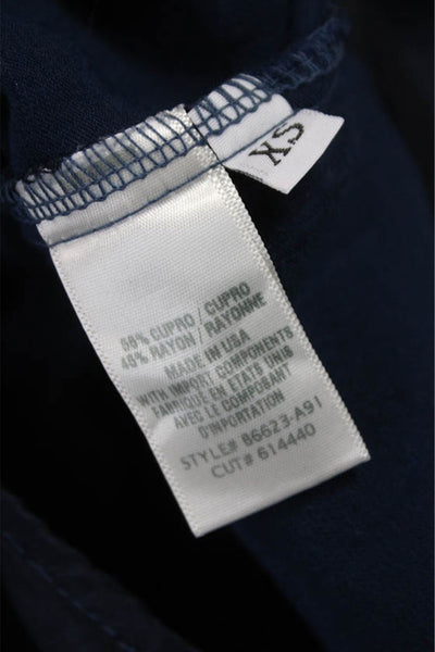 Bella Dahl Women Shirt Dress Blue Cupro Button Collar Knee Length Size XS