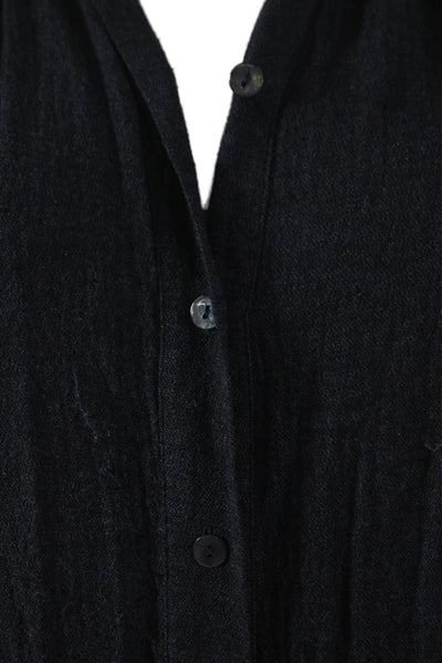 Massimo Dutti Womens Shirt Dress Blue Button Long Sleeve Midi Viscose Size S