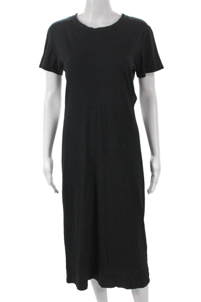 LNA Women T Shirt Dress Black Short Sleeve Crew Neck Cotton Size M