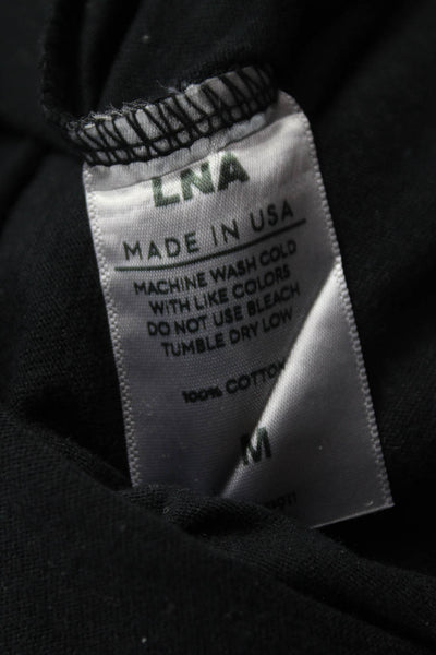 LNA Women T Shirt Dress Black Short Sleeve Crew Neck Cotton Size M