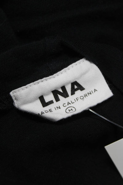 LNA Women T Shirt Dress Black Short Sleeve Crew Neck Cotton Size M