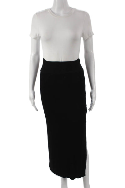 Enza Costa Women Maxi Skirt Black Viscose Pull On Long Size M
