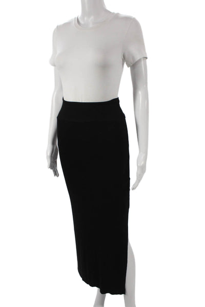 Enza Costa Women Maxi Skirt Black Viscose Pull On Long Size M