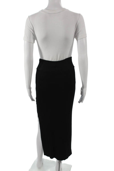 Enza Costa Women Maxi Skirt Black Viscose Pull On Long Size M