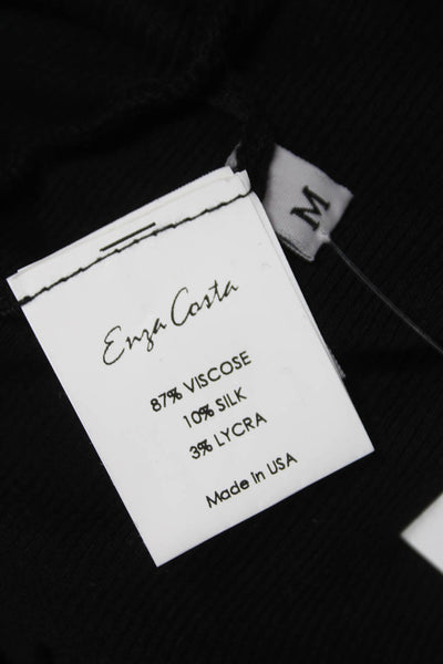 Enza Costa Women Maxi Skirt Black Viscose Pull On Long Size M