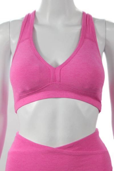 Beyond Yoga Womens Athletic Set Pink Flecked Polyester V-Neck Sleeveless Size S