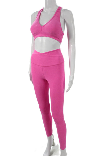 Beyond Yoga Womens Athletic Set Pink Flecked Polyester V-Neck Sleeveless Size S