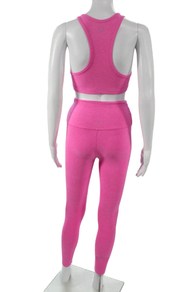 Beyond Yoga Womens Athletic Set Pink Flecked Polyester V-Neck Sleeveless Size S