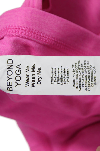 Beyond Yoga Womens Athletic Set Pink Flecked Polyester V-Neck Sleeveless Size S