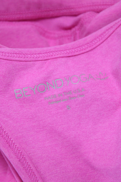Beyond Yoga Womens Athletic Set Pink Flecked Polyester V-Neck Sleeveless Size S
