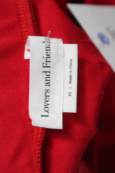 Lovers + Friends Womens Red Straight Pencil Skirt Pull On 60% Viscose Size XS