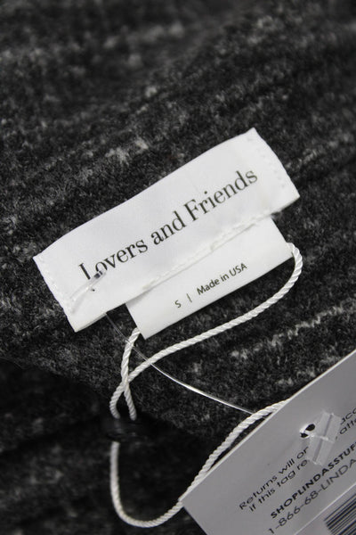 Lovers + Friends Womens Gray Flecked Button Long Sleeve Playsuit Size S
