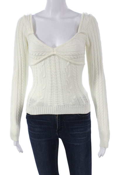 Majorelle Womens White Sweetheart Neck Pullover Sweater Size XS