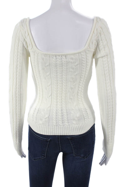 Majorelle Womens White Sweetheart Neck Pullover Sweater Size XS
