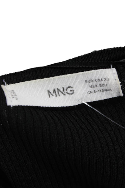 MNG Womens Black Cardigan Long Sleeve Round Neck Size XS