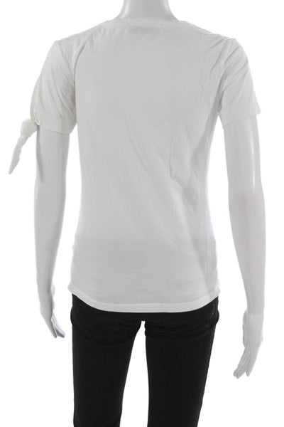 J.W. Anderson Womens White Basic Crew Neck Cotton Short Sleeve T-Shirt Size XS