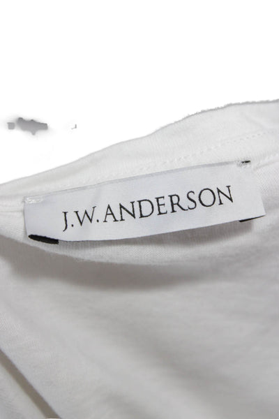 J.W. Anderson Womens White Basic Crew Neck Cotton Short Sleeve T-Shirt Size XS