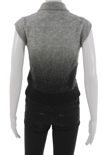 Aligne Womens Gray Collared Sweater Vest Size 0