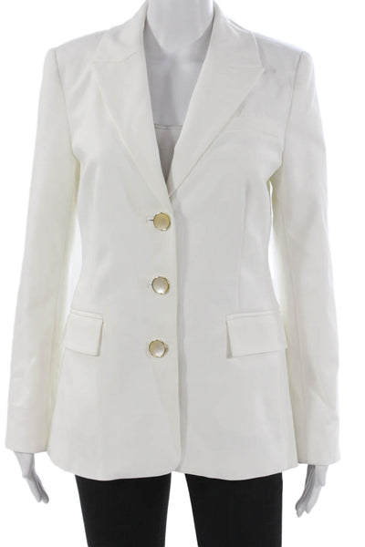 Ramy Brook Womens Blazer White Button Long Sleeve Size 0