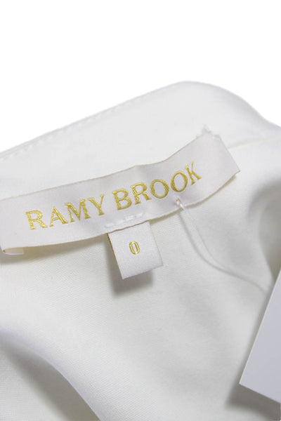 Ramy Brook Womens Blazer White Button Long Sleeve Size 0
