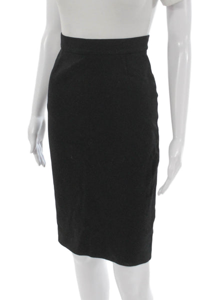 Prada Women Straight Pencil Skirt Black Polyester Blend Knee Length Zip Size 38