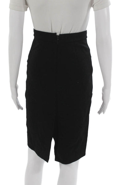 Prada Women Straight Pencil Skirt Black Polyester Blend Knee Length Zip Size 38