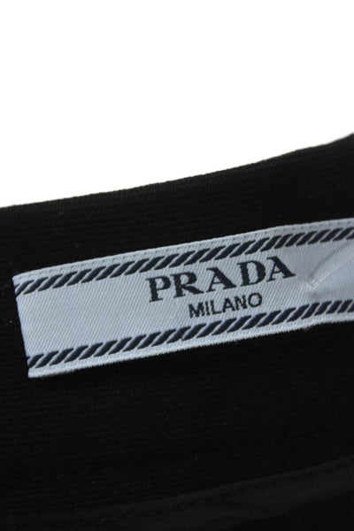 Prada Women Straight Pencil Skirt Black Polyester Blend Knee Length Zip Size 38