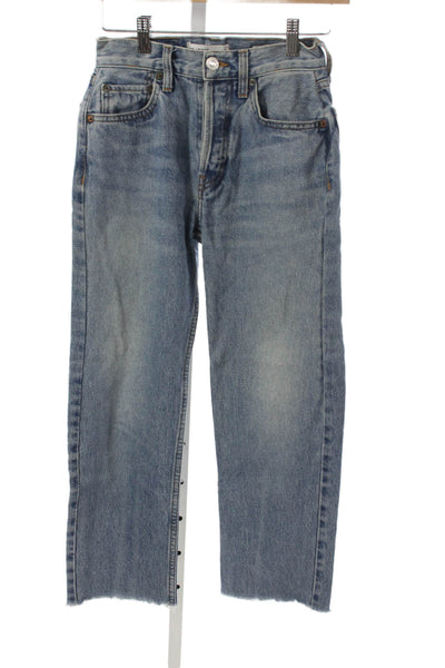 Re/Done Womens Straight Jeans Blue Mid Rise Size 23