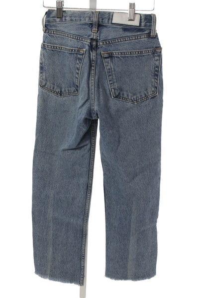 Re/Done Womens Straight Jeans Blue Mid Rise Size 23