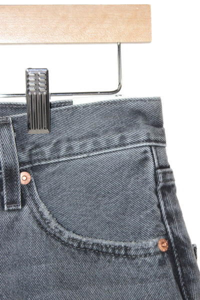 Levis Women Cut-Off Black Cotton Shorts Size 24