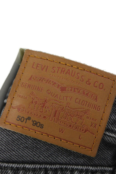 Levis Women Cut-Off Black Cotton Shorts Size 24