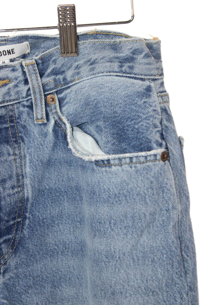 Re/Done Womens Straight Jeans Blue Button Cotton Size 24