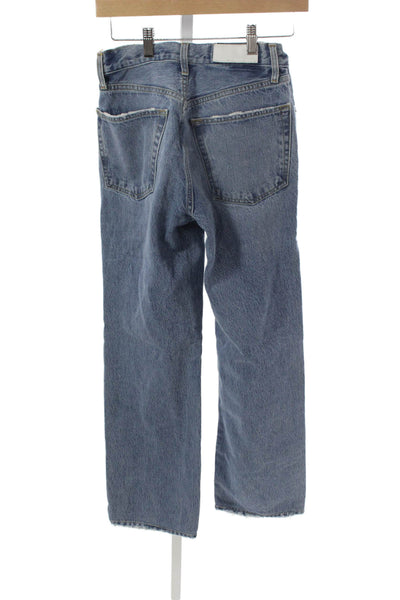 Re/Done Womens Straight Jeans Blue Button Cotton Size 24