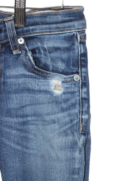 Rag & Bone Jean Womens Skinny Jeans Blue Cotton Button Mid Rise Size 24