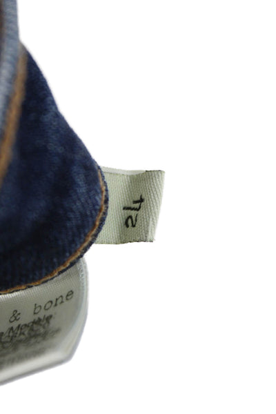 Rag & Bone Jean Womens Skinny Jeans Blue Cotton Button Mid Rise Size 24