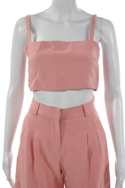 Alexis Women Pink Viscose Square Neck Sleeveless Shorts Set Zip Size XS