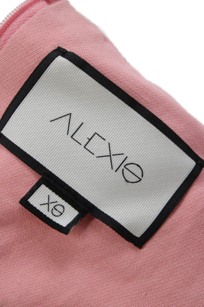 Alexis Women Pink Viscose Square Neck Sleeveless Shorts Set Zip Size XS